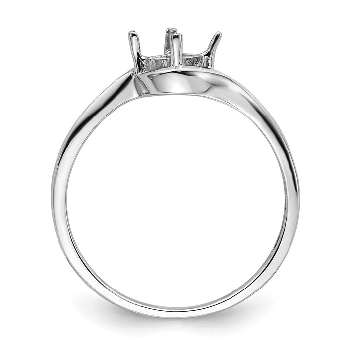 14k White Gold 4mm Princess Gemstone Ring Mounting-Y4785