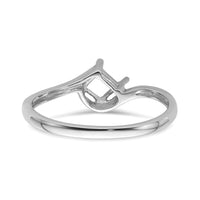 14k White Gold 4mm Princess Gemstone Ring Mounting-Y4785