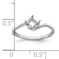 14k White Gold 4mm Princess Gemstone Ring Mounting-Y4785