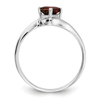 14k White Gold 4mm Princess Cut Garnet ring-Y4785GA