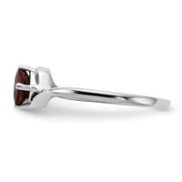 14k White Gold 4mm Princess Cut Garnet ring-Y4785GA