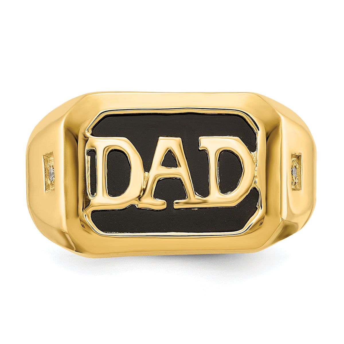 14k AA Diamond Men's Onyx Dad Ring-Y6129AA