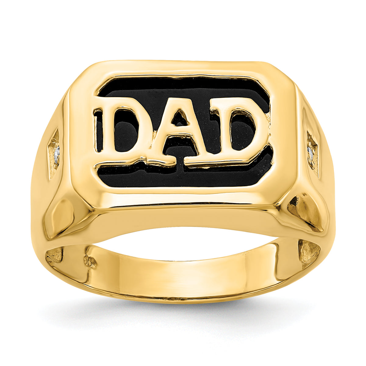 14k AA Diamond Men's Onyx Dad Ring-Y6129AA