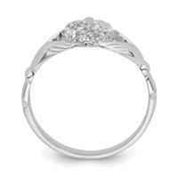 14k White Gold Claddagh Ring Mounting-Y6308