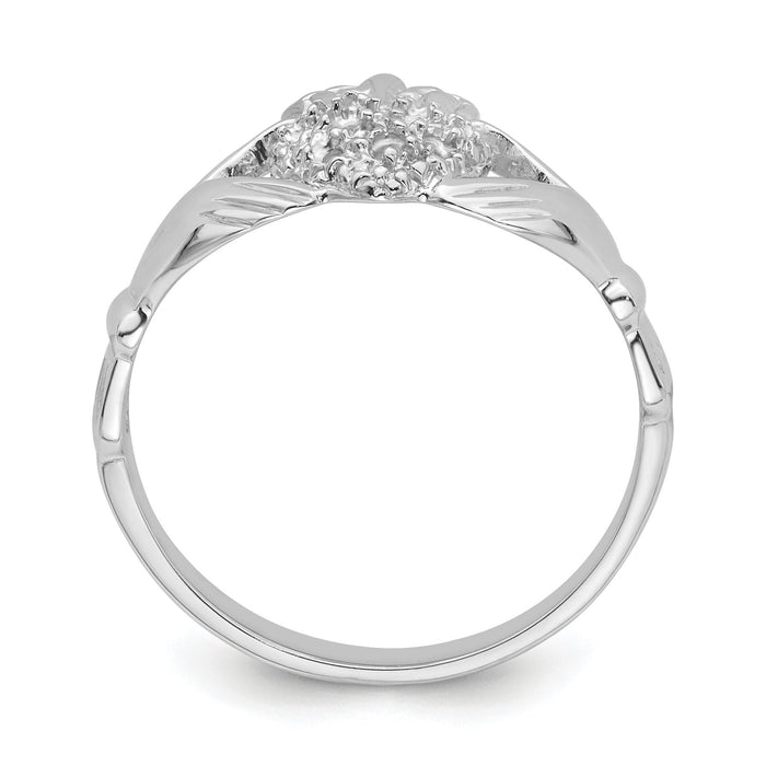 14k White Gold Claddagh Ring Mounting-Y6308
