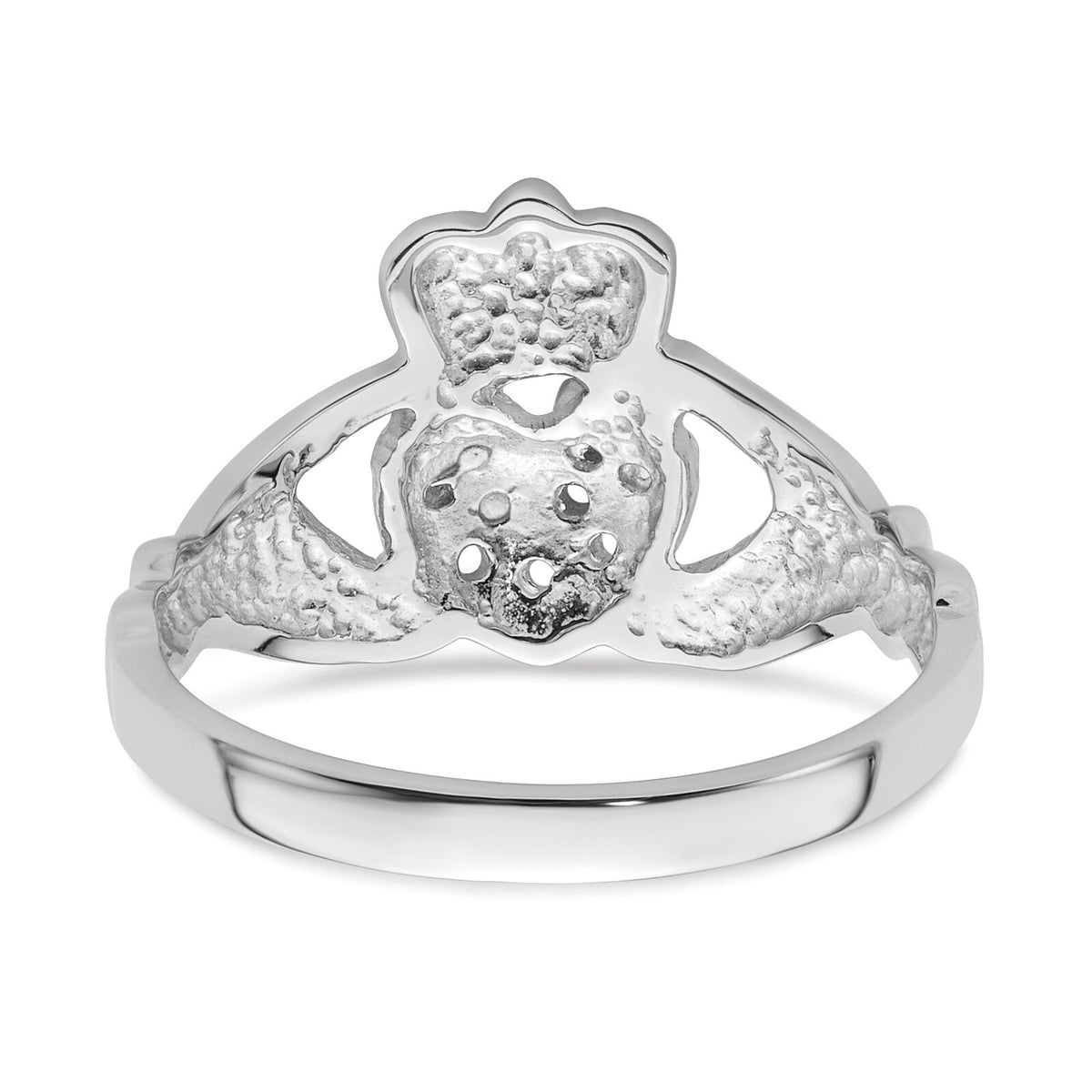 14k White Gold Claddagh Ring Mounting-Y6308