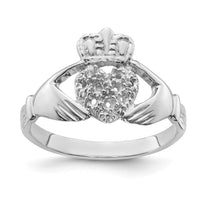 14k White Gold Claddagh Ring Mounting-Y6308