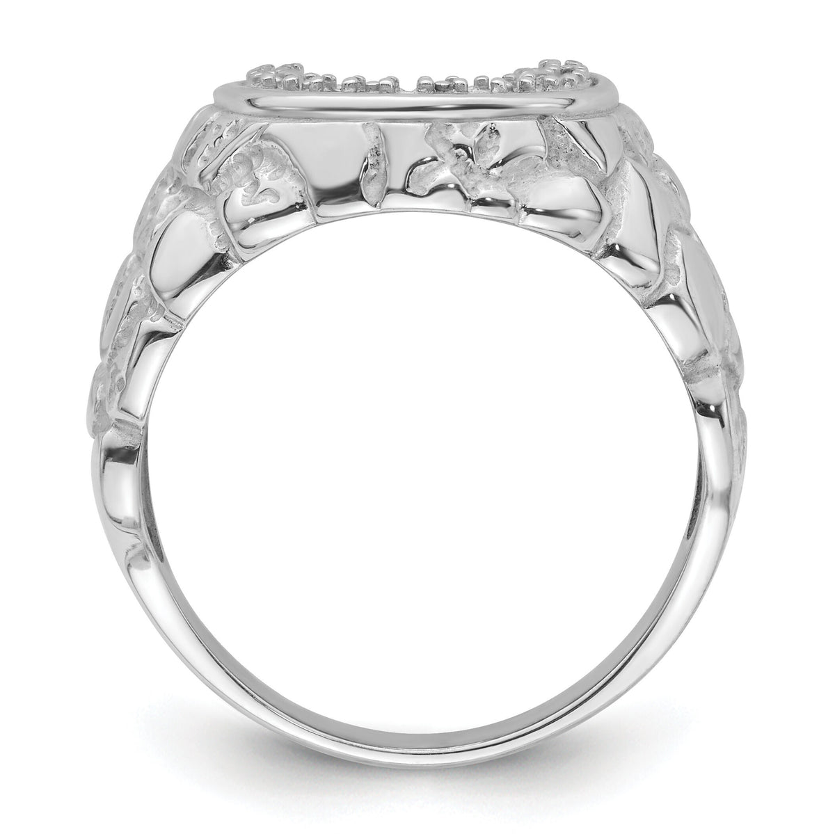 14k White Gold Men's Band Mounting-Y7208