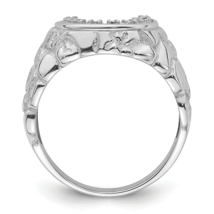 14k White Gold Men's Band Mounting-Y7208
