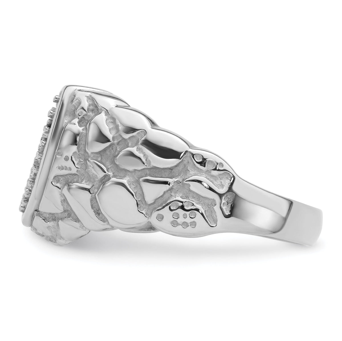 14k White Gold Men's Band Mounting-Y7208