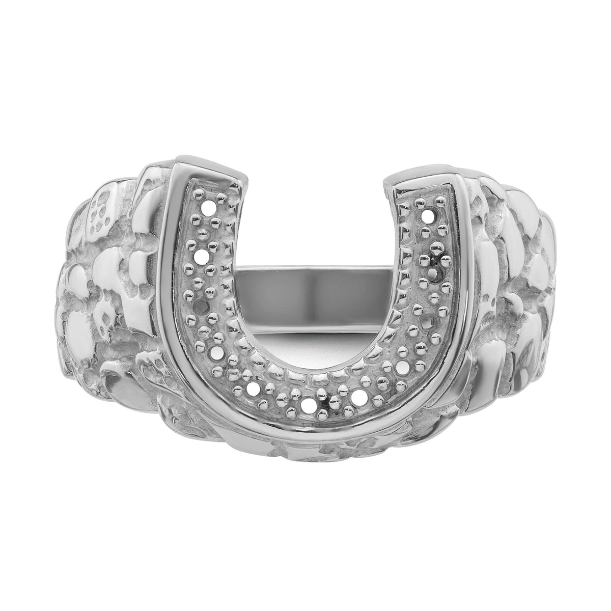 14k White Gold Men's Band Mounting-Y7208