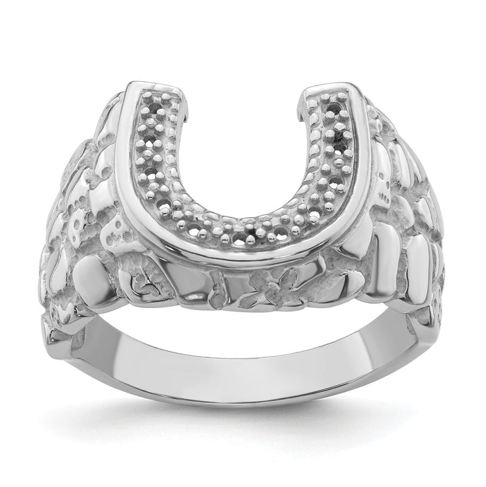 14k White Gold Men's Band Mounting-Y7208