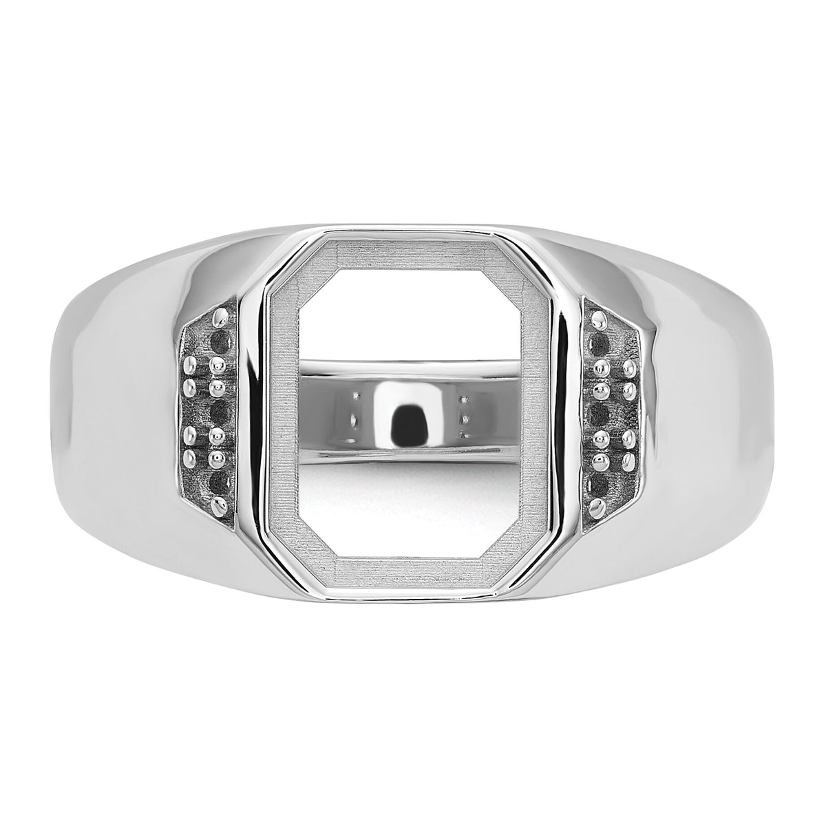 14k White Gold Men's Band Mounting-Y7225