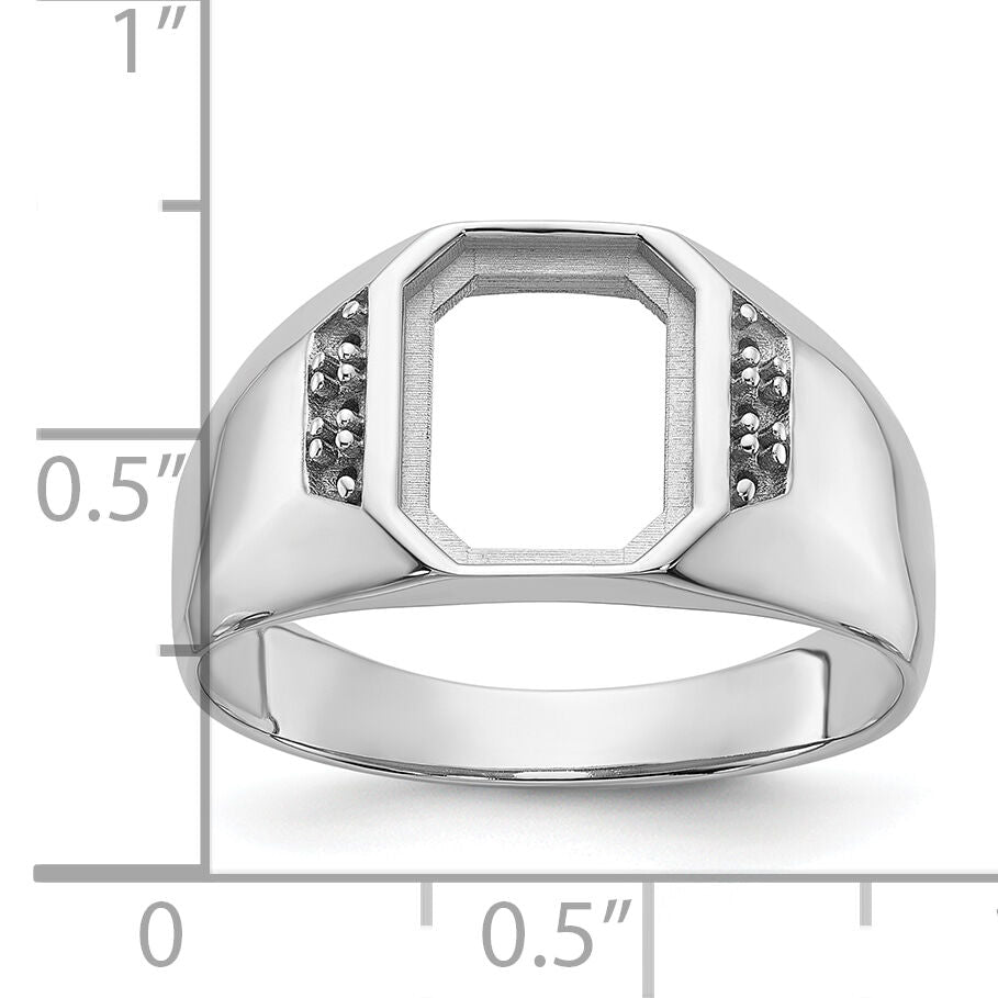 14k White Gold Men's Band Mounting-Y7225