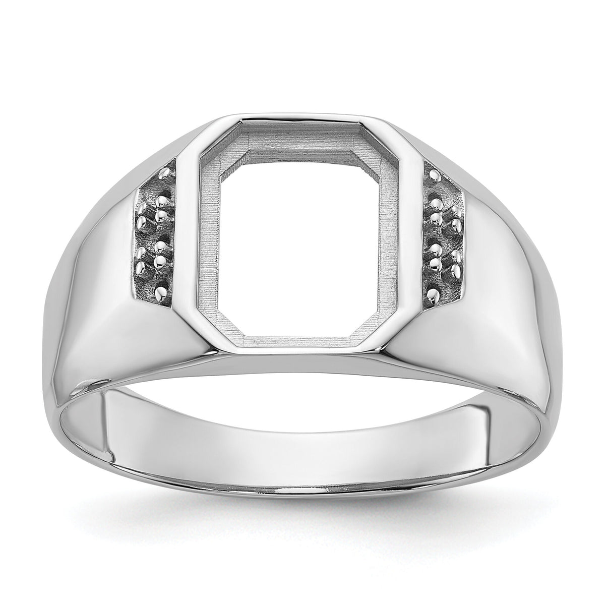 14k White Gold Men's Band Mounting-Y7225