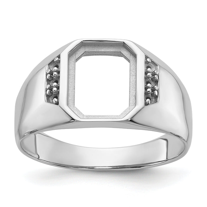 14k White Gold Men's Band Mounting-Y7225