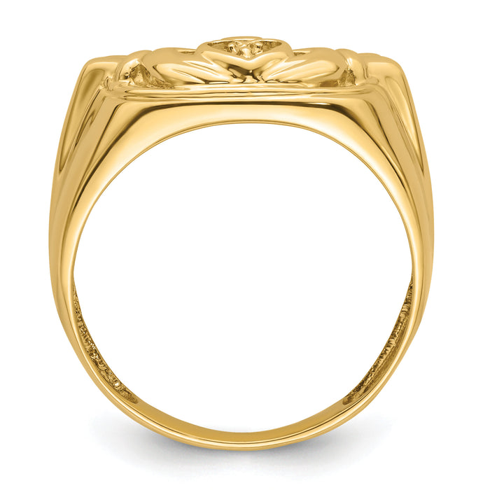 14k White Gold Men's Claddagh Band Mounting-Y7270