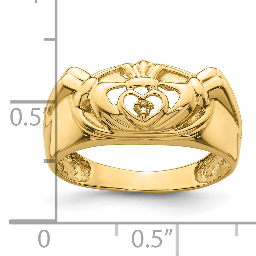 14k White Gold Men's Claddagh Band Mounting-Y7270