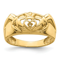 14k White Gold Men's Claddagh Band Mounting-Y7270