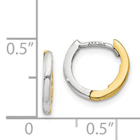 14k Two-tone Mini 1.35mm Round Hinged Hoop Earrings-Y7902