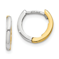 14k Two-tone Mini 1.35mm Round Hinged Hoop Earrings-Y7902