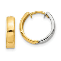14k Two-tone Hinged Hoop Earrings-Y7904