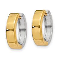 14k Two-tone Hinged Hoop Earrings-Y7909