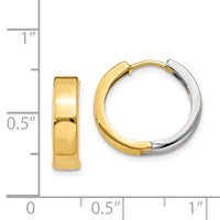 14k Two-tone Hinged Hoop Earrings-Y7909