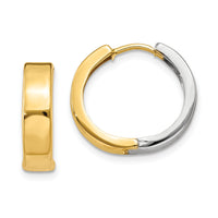 14k Two-tone Hinged Hoop Earrings-Y7909