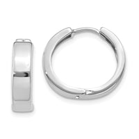 14k White Gold Round Hinged Hoop Earrings-Y7911