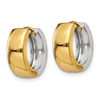 14k Two-tone Hinged Hoop Earrings-Y7915