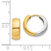 14k Two-tone Hinged Hoop Earrings-Y7915