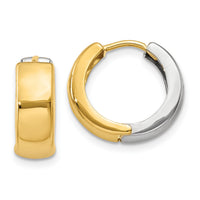 14k Two-tone Hinged Hoop Earrings-Y7915