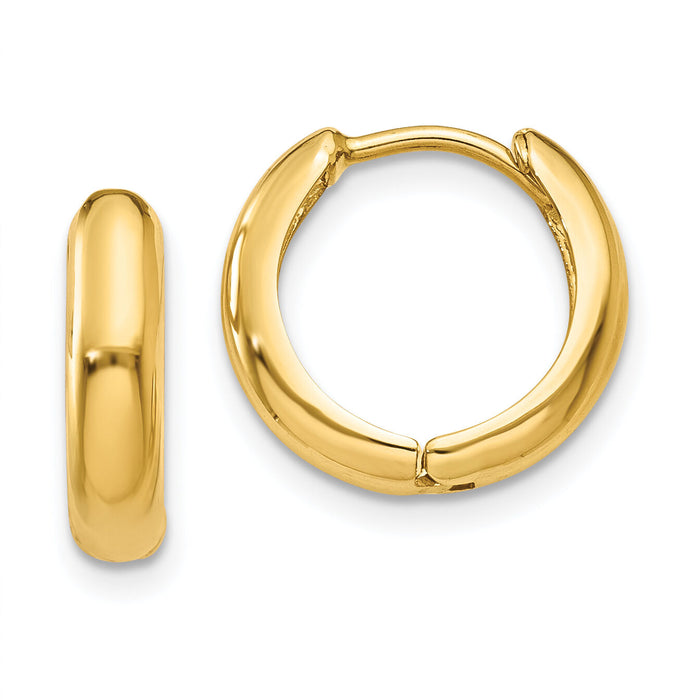 14k Polished Hinged Hoop Earrings-Y7916