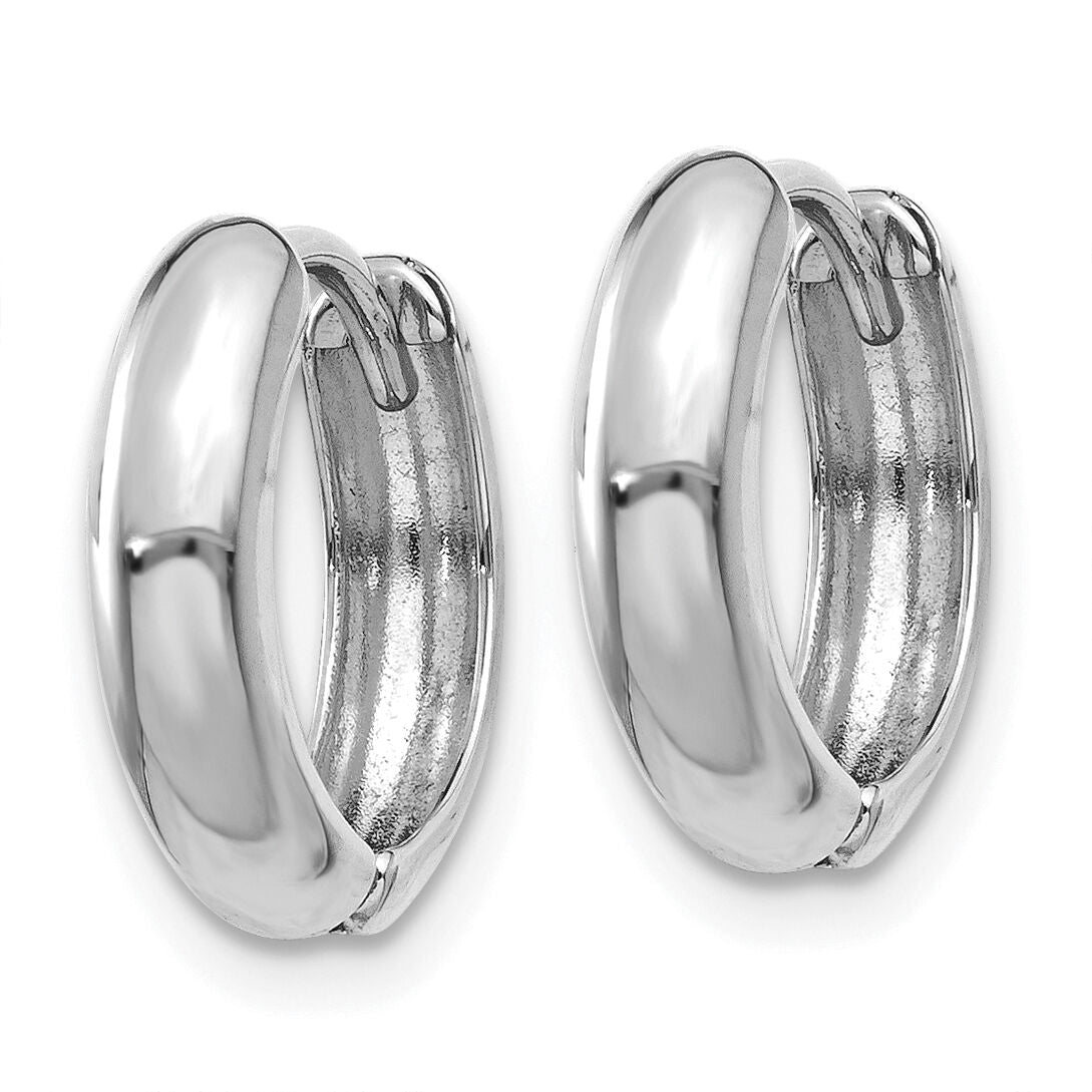 14k Rose Gold Polished Hinged Hoop Earrings-Y7916R