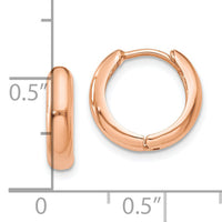 14k Rose Gold Polished Hinged Hoop Earrings-Y7916R