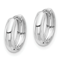 14k White Gold Hinged Hoop Earrings-Y7917
