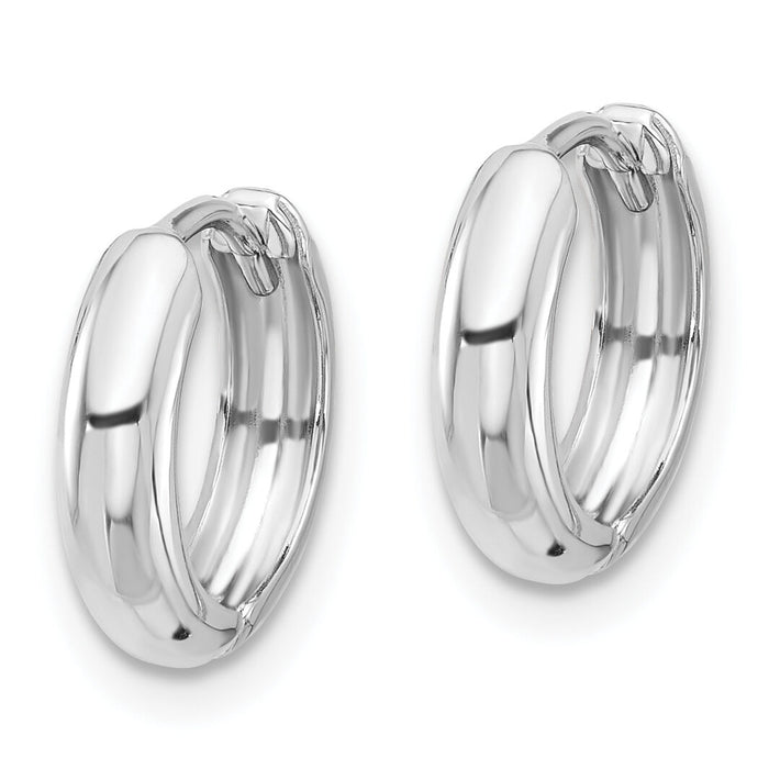 14k White Gold Hinged Hoop Earrings-Y7917