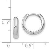 14k White Gold Hinged Hoop Earrings-Y7917