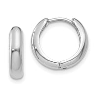 14k White Gold Hinged Hoop Earrings-Y7917