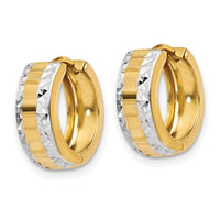 14k & Rhodium Hinged Hoop Earrings-Y7924