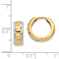 14k & Rhodium Hinged Hoop Earrings-Y7924