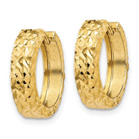 14k Diamond-cut Hinged Hoop Earrings-Y7926