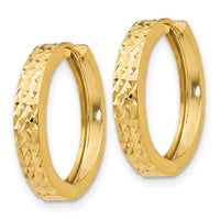 14k Diamond-cut Hinged Hoop Earrings-Y7928