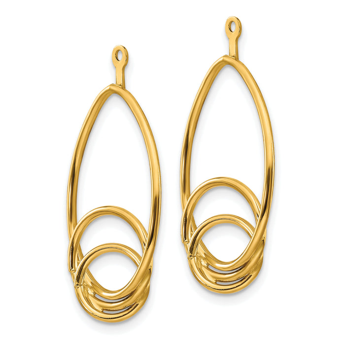 14k Polished Fancy Teardrop Earring Jackets-Y821J