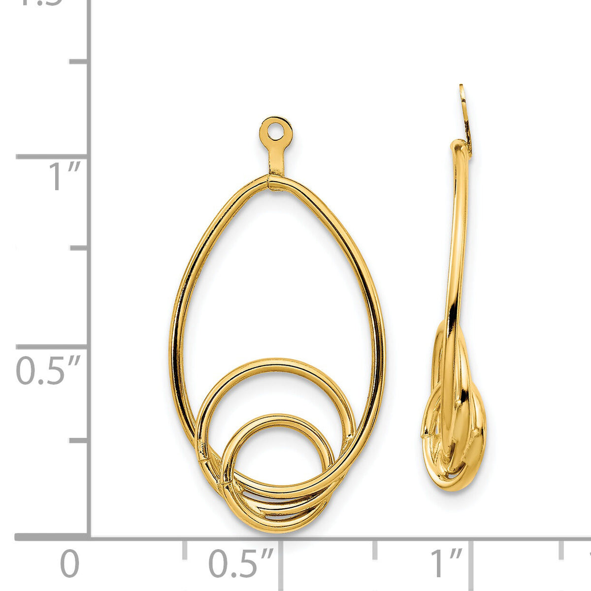 14k Polished Fancy Teardrop Earring Jackets-Y821J