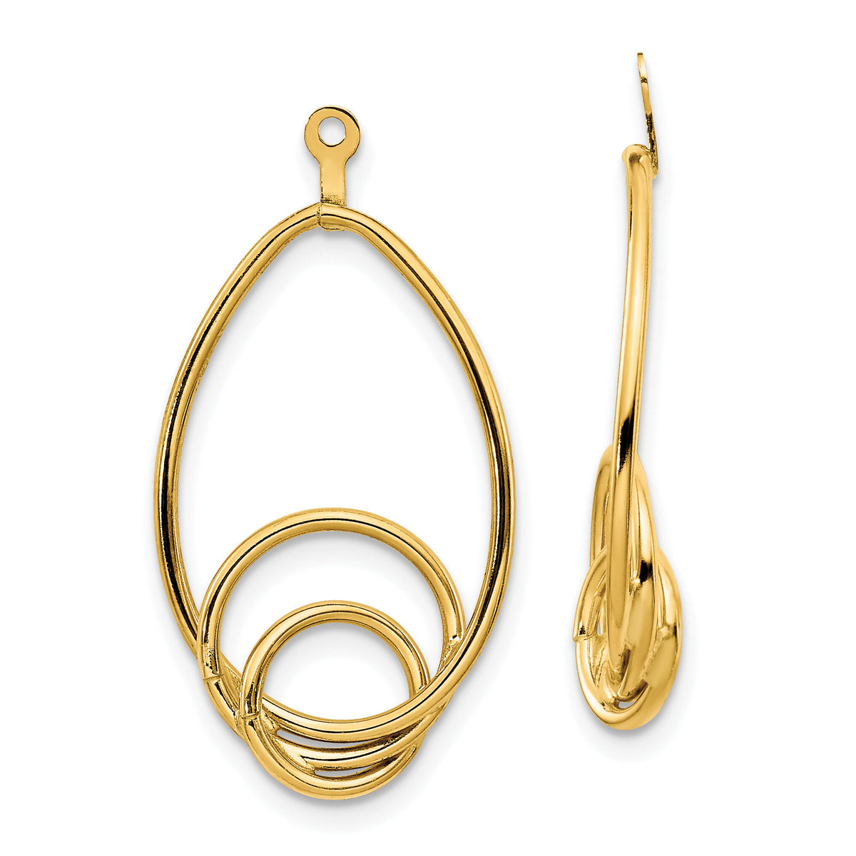 14k Polished Fancy Teardrop Earring Jackets-Y821J