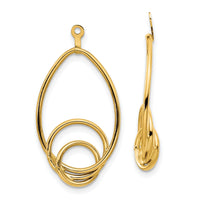 14k Polished Fancy Teardrop Earring Jackets-Y821J