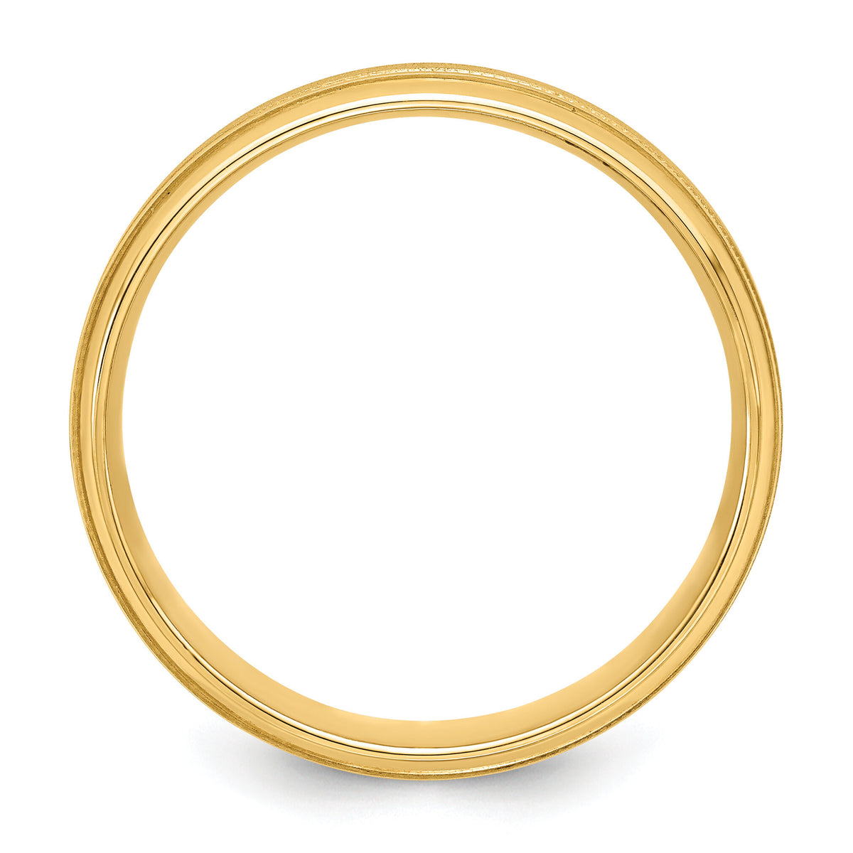 14k Yellow Gold Standard Comfort Fit Brush Satin Fancy Band-YB101S
