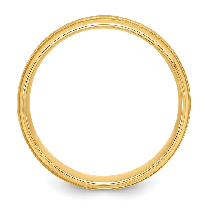 14k Yellow Gold Standard Comfort Fit Brush Satin Fancy Band-YB101S